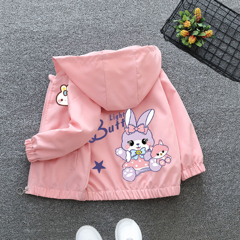 Girl's Thin Zipper Windbreaker Jacket Coat