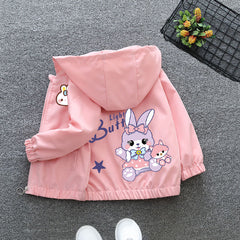 Girl's Thin Zipper Windbreaker Jacket Coat