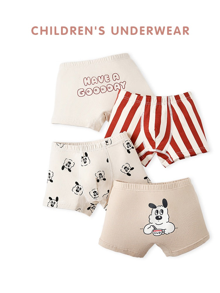 4-Pack Boys Cartoon Boxer Briefs Set