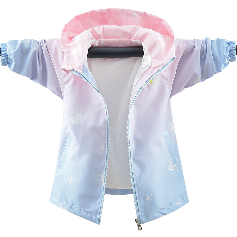 Girls' Casual Gradient Punch Jacket