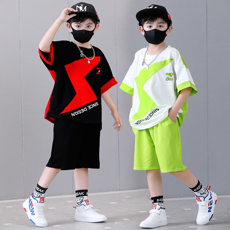 Boys Graphic T-Shirt With Elasticated Shorts