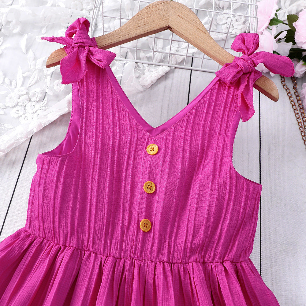 Girls Shoulder Straps Fit & Flare Dress