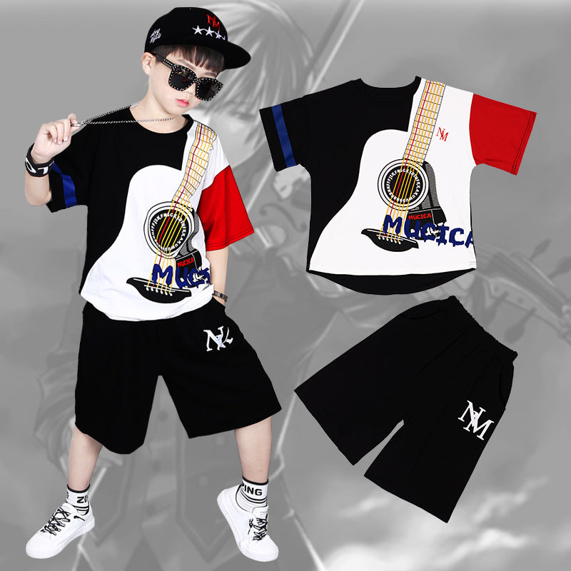 Boys Printed T-shirt with Shorts Set