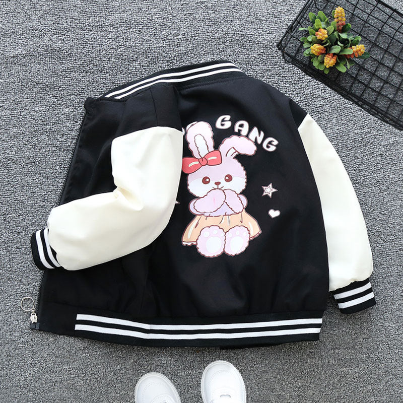 Girls Bunny Patch Full Sleeves Jacket