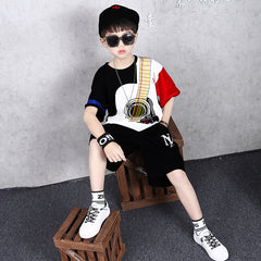 Boys Printed T-shirt with Shorts Set