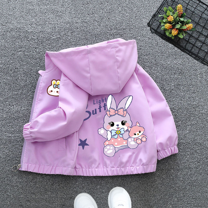 Girl's Thin Zipper Windbreaker Jacket Coat