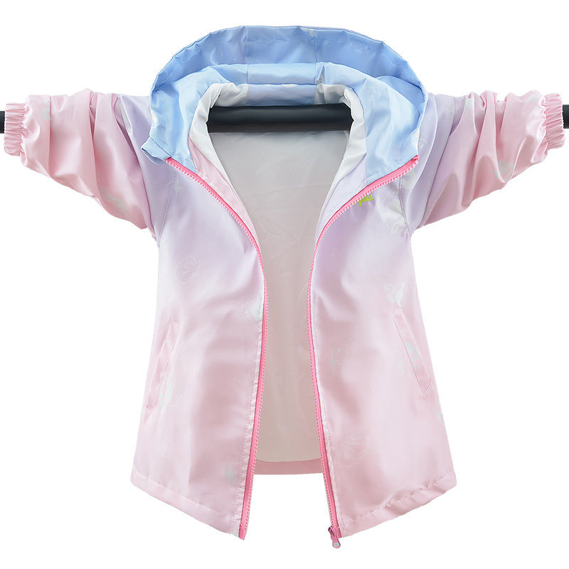 Girls' Casual Gradient Punch Jacket