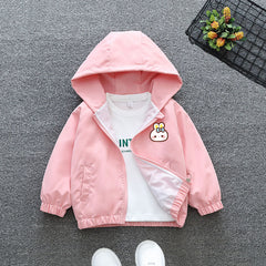 Girl's Thin Zipper Windbreaker Jacket Coat