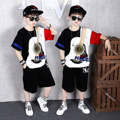 Boys Printed T-shirt with Shorts Set