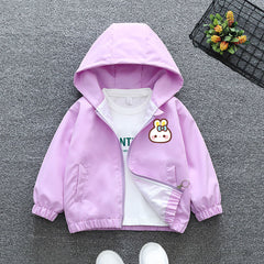 Girl's Thin Zipper Windbreaker Jacket Coat