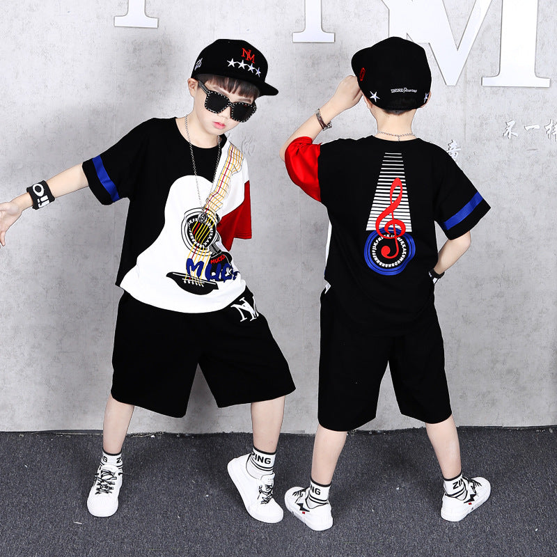 Boys Printed T-shirt with Shorts Set