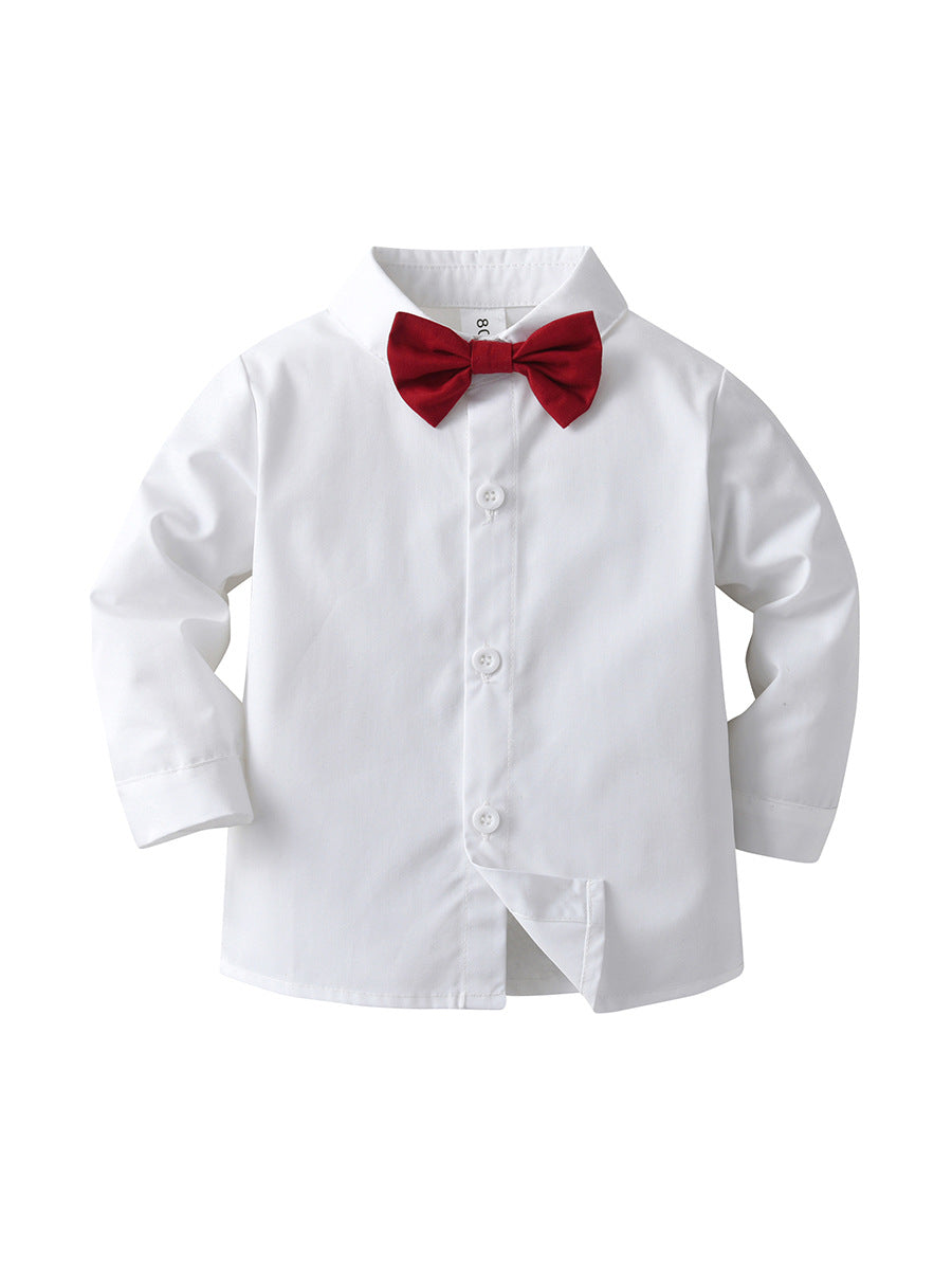 Boys Shirt with Suspender Trousers Set