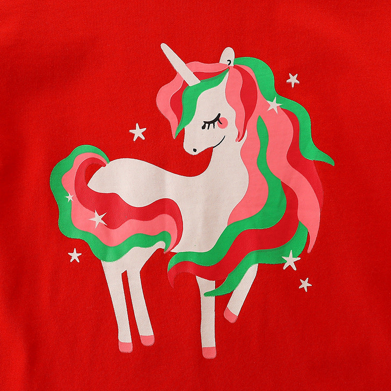 Girls Unicorn Print T-shirt