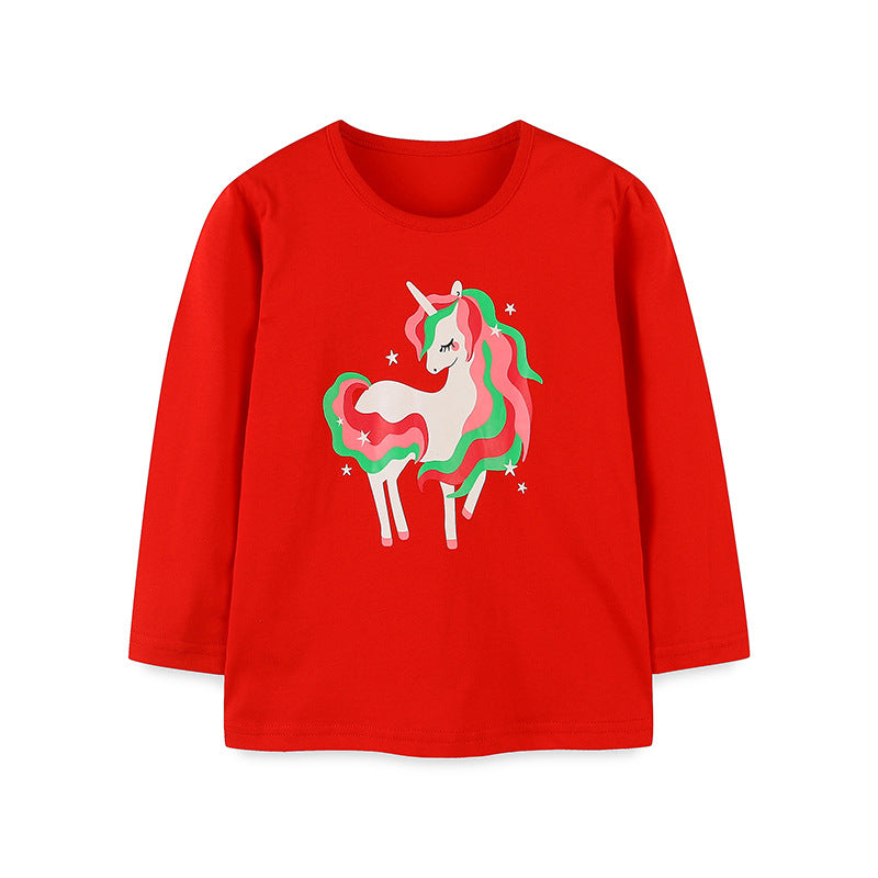 Girls Unicorn Print T-shirt