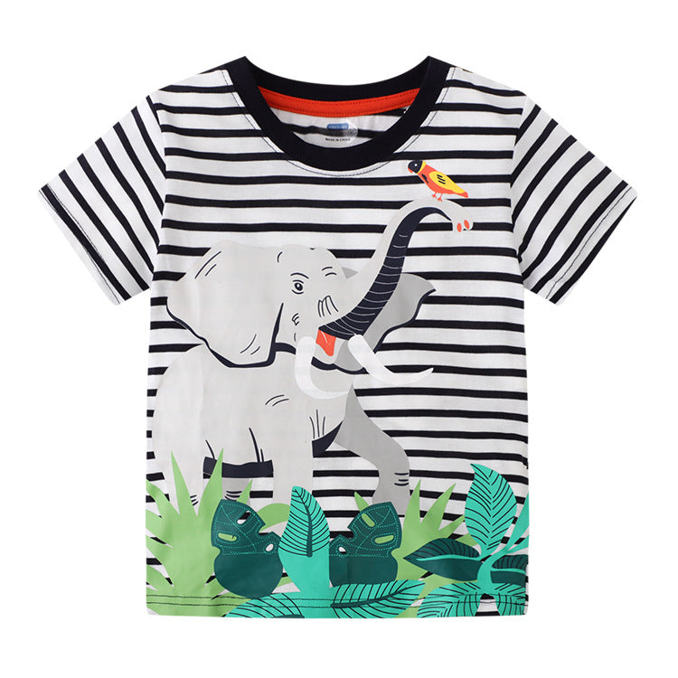 Cotton Cartoon Print Children's T-shirt