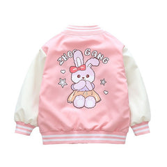 Girls Bunny Patch Full Sleeves Jacket