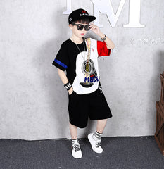 Boys Printed T-shirt with Shorts Set