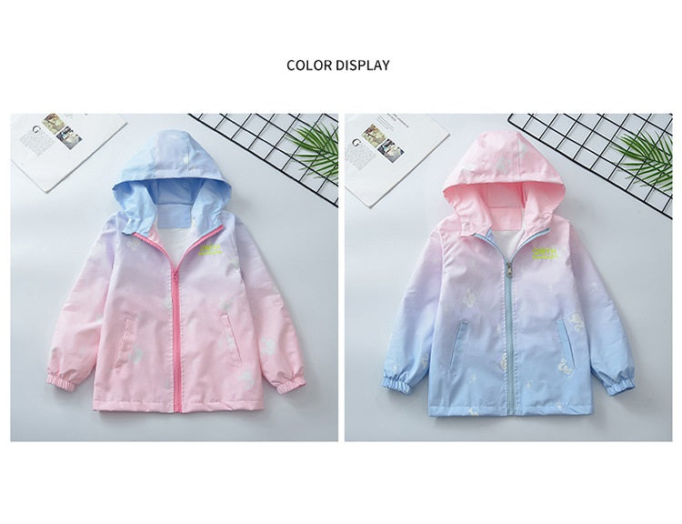 Girls' Casual Gradient Punch Jacket