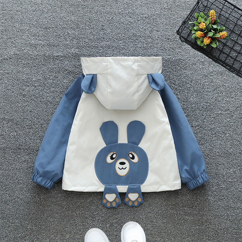 Boy's and Girl's Colorblocking Cartoon Jacket