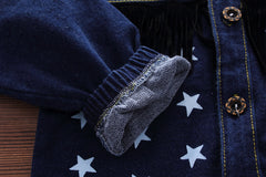 Boys Denim Jacket With Graphic T-Shirt & Trouser Set