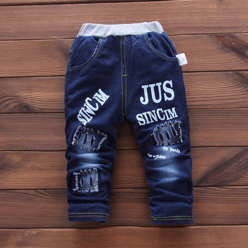 Boys Denim Jacket With Graphic T-Shirt & Trouser Set