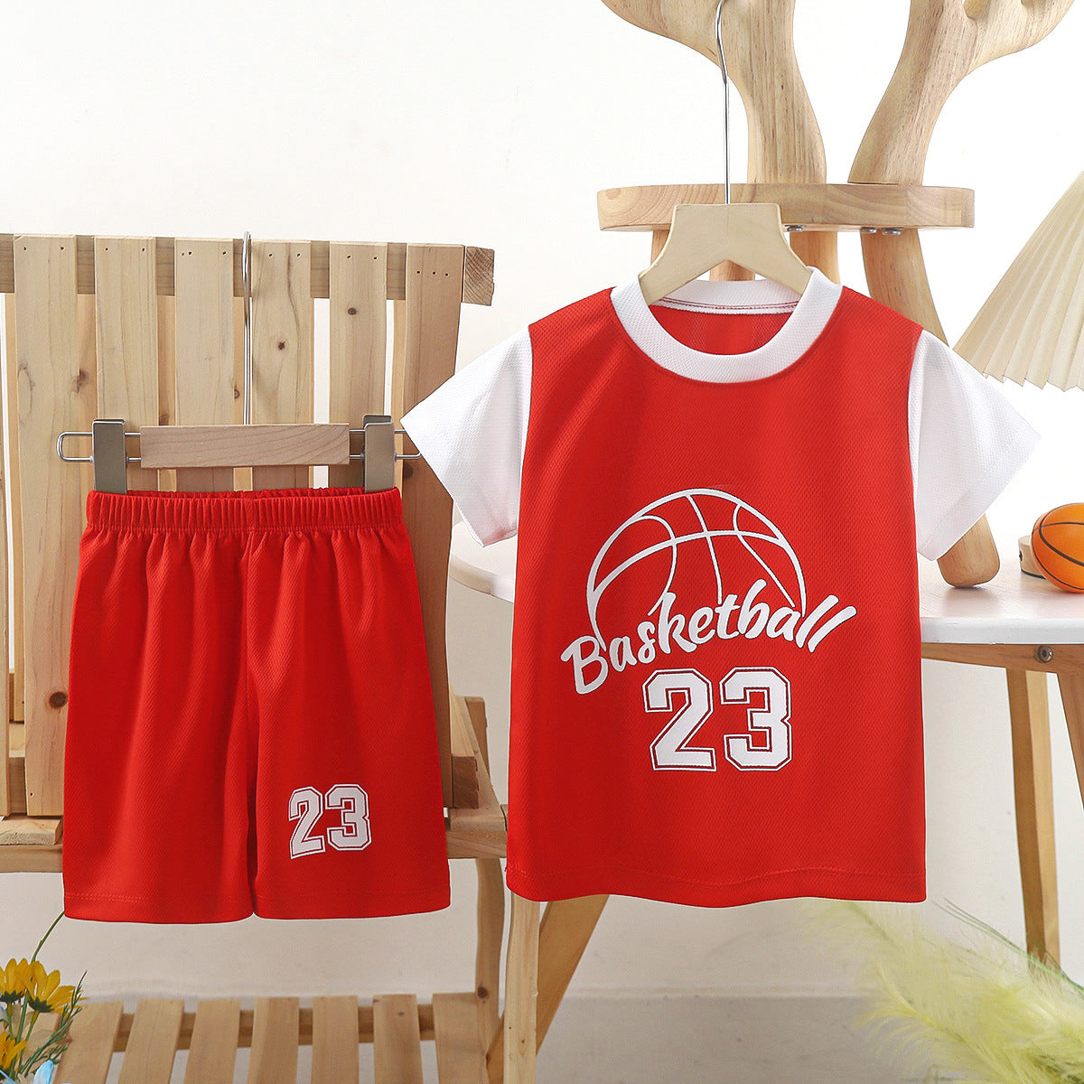 2024 new children's basketball jerseys for men and women quick-drying mesh set