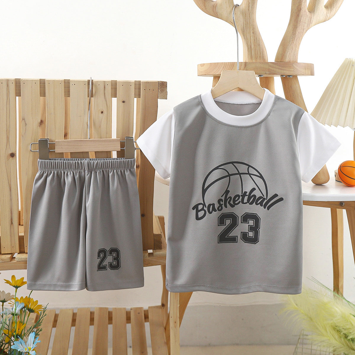 2024 new children's basketball jerseys for men and women quick-drying mesh set