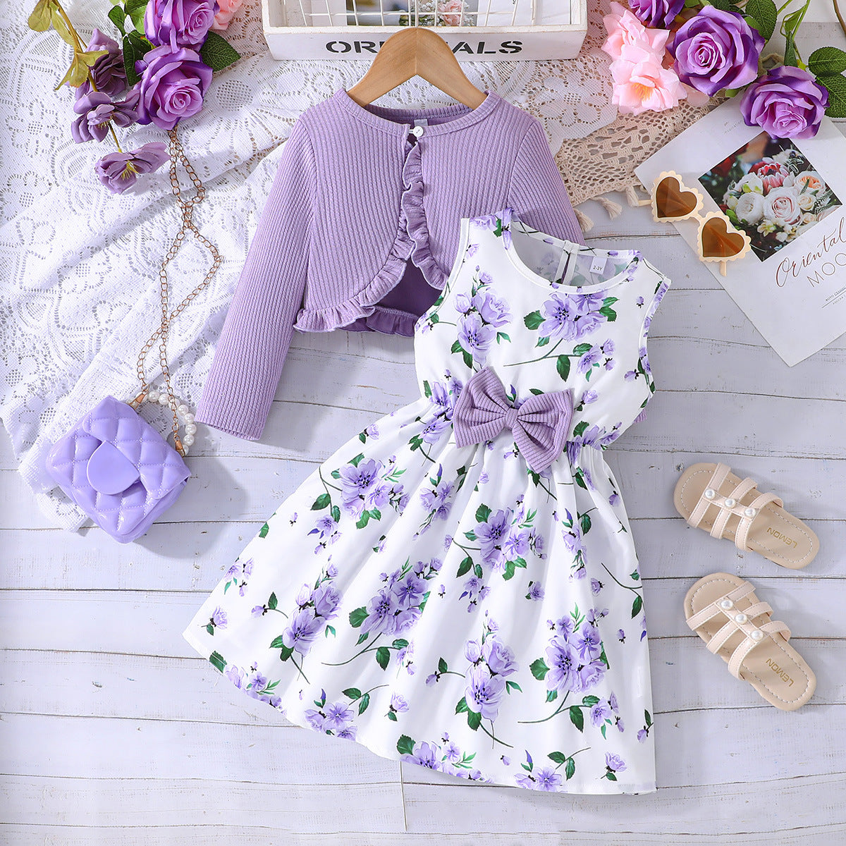 Spring and Autumn Colorful Suspender Skirt + Solid Color Fashion Jacket