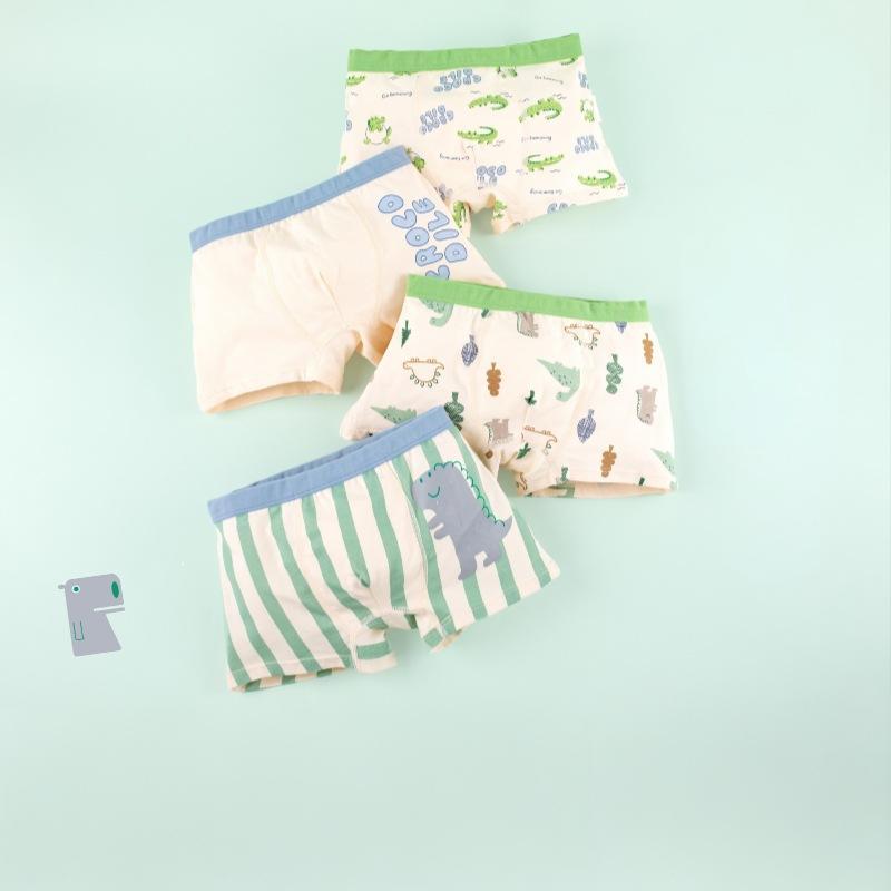 4Pcs Boys' Cotton Boxer Briefs Sets