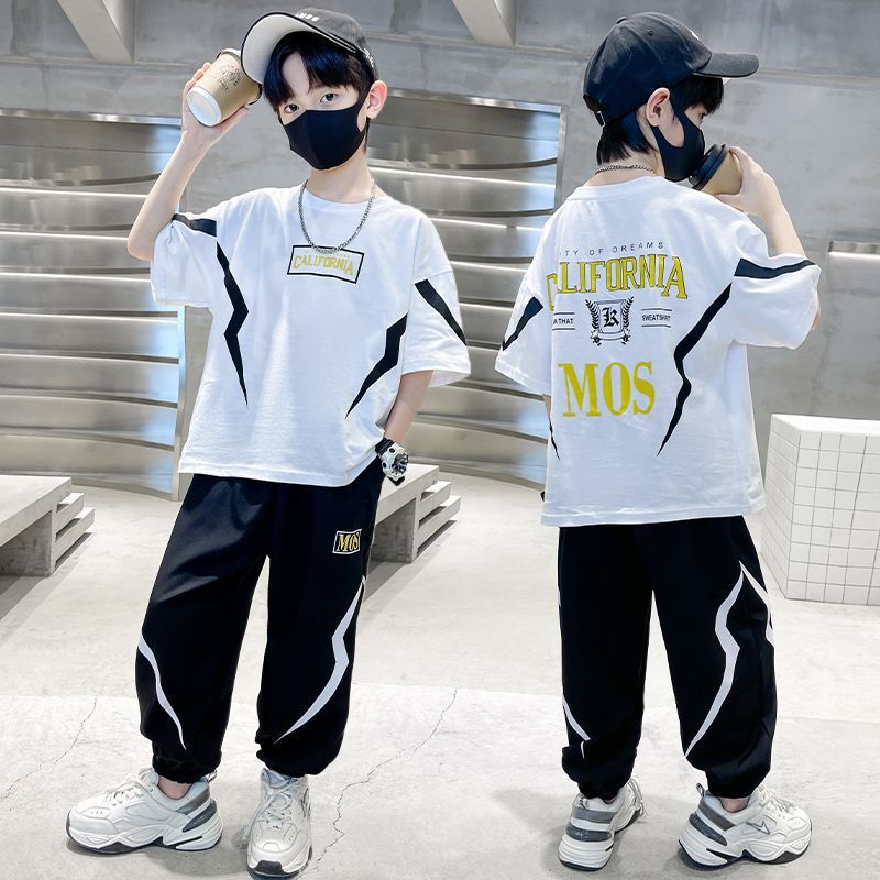 Boys fall and winter suit padded sweater casual two-piece set