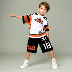 Boys Printed T-shirt with Shorts Set