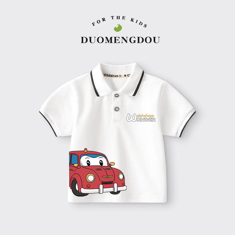 Boys and Girls Cartoon Polo Shirt