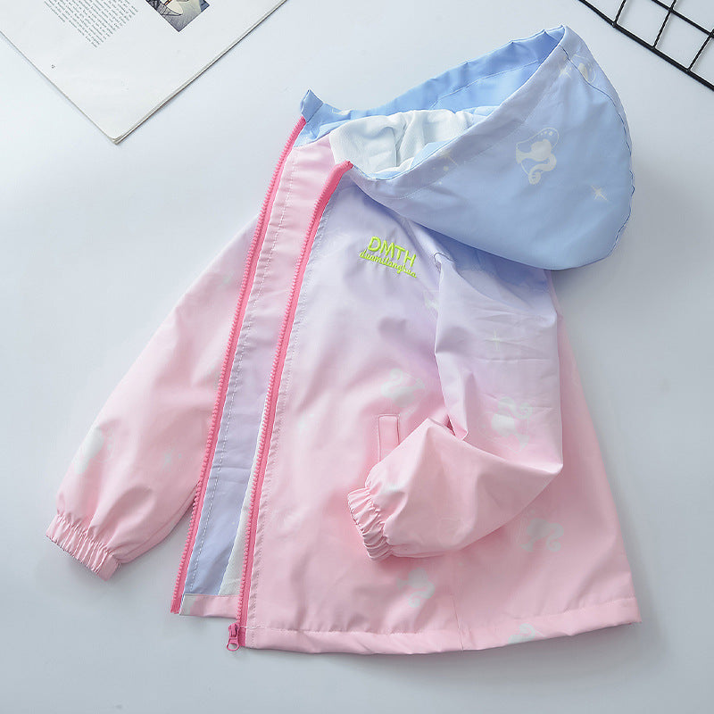 Girls' Casual Gradient Punch Jacket