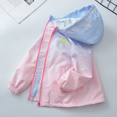 Girls' Casual Gradient Punch Jacket