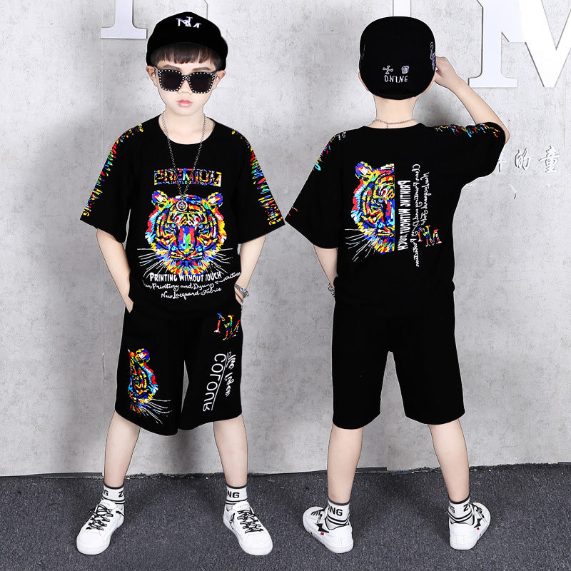 Boys Printed T-shirt with Shorts Set