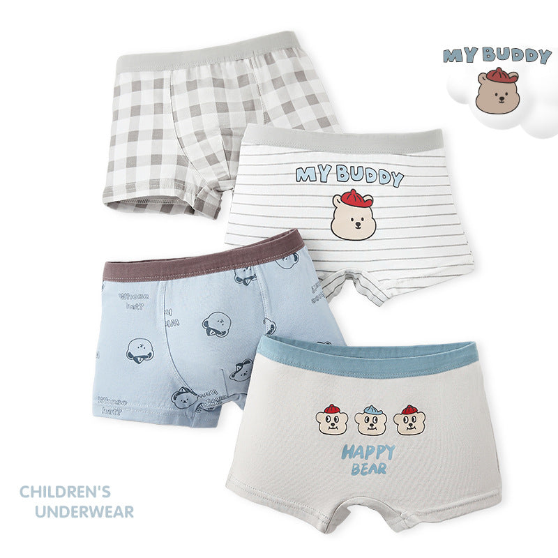 4-Pack Boys Cartoon Boxer Briefs Set