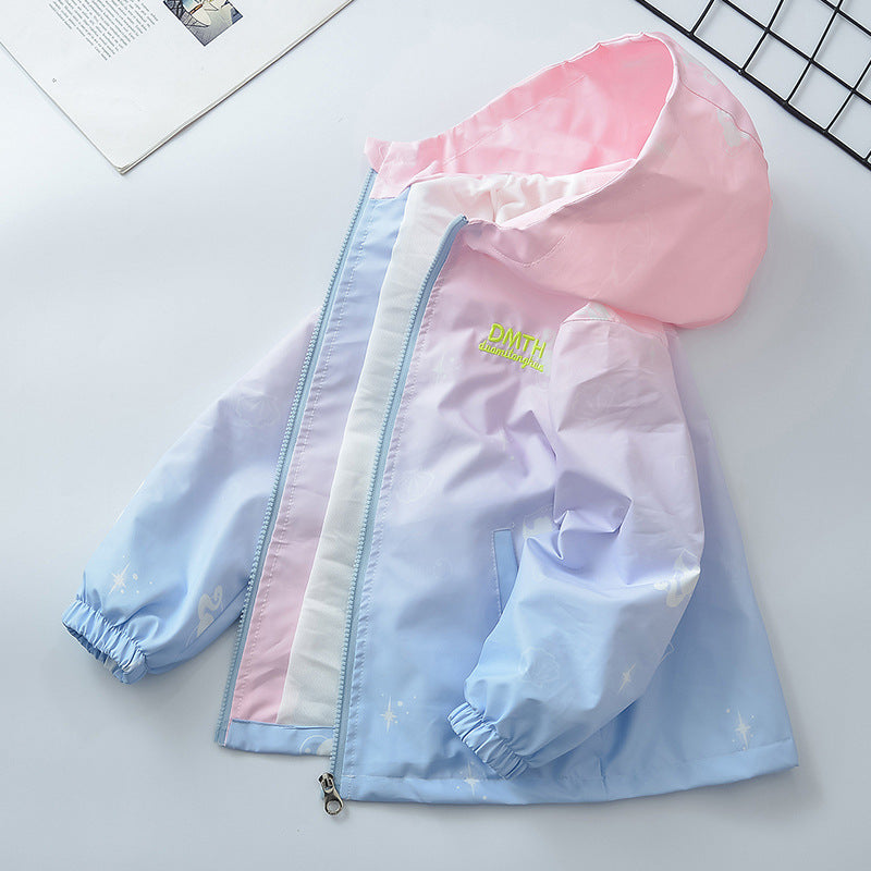 Girls' Casual Gradient Punch Jacket