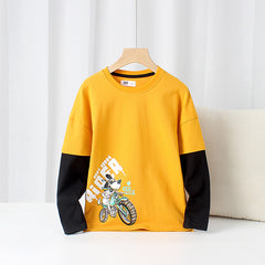 Boys' Long Sleeve Cartoon T-Shirt