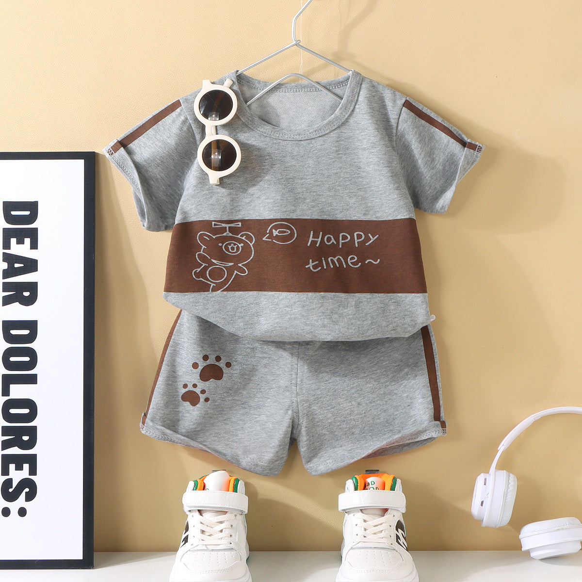 Boys Short Sleeve Graphic Print T-Shirt With Shorts Set