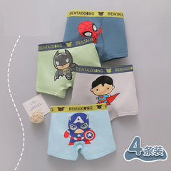 4Pcs Boys' Cotton Boxer Briefs