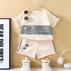 Boys Short Sleeve Graphic Print T-Shirt With Shorts Set