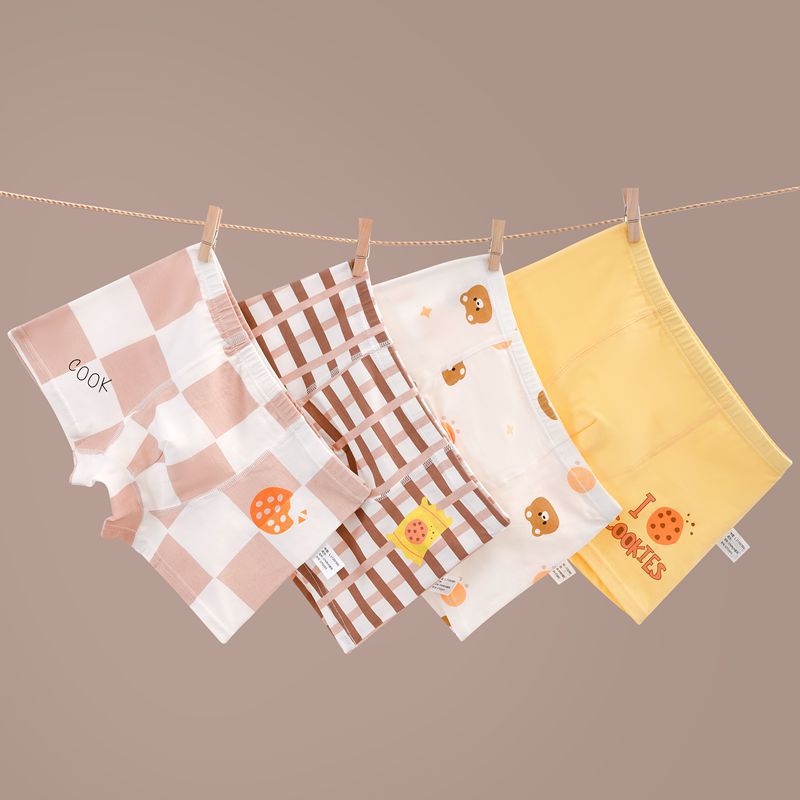 4 Pcs Boys Cartoon Cotton Boxer Briefs