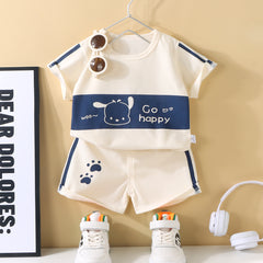 Boys Short Sleeve Graphic Print T-Shirt With Shorts Set