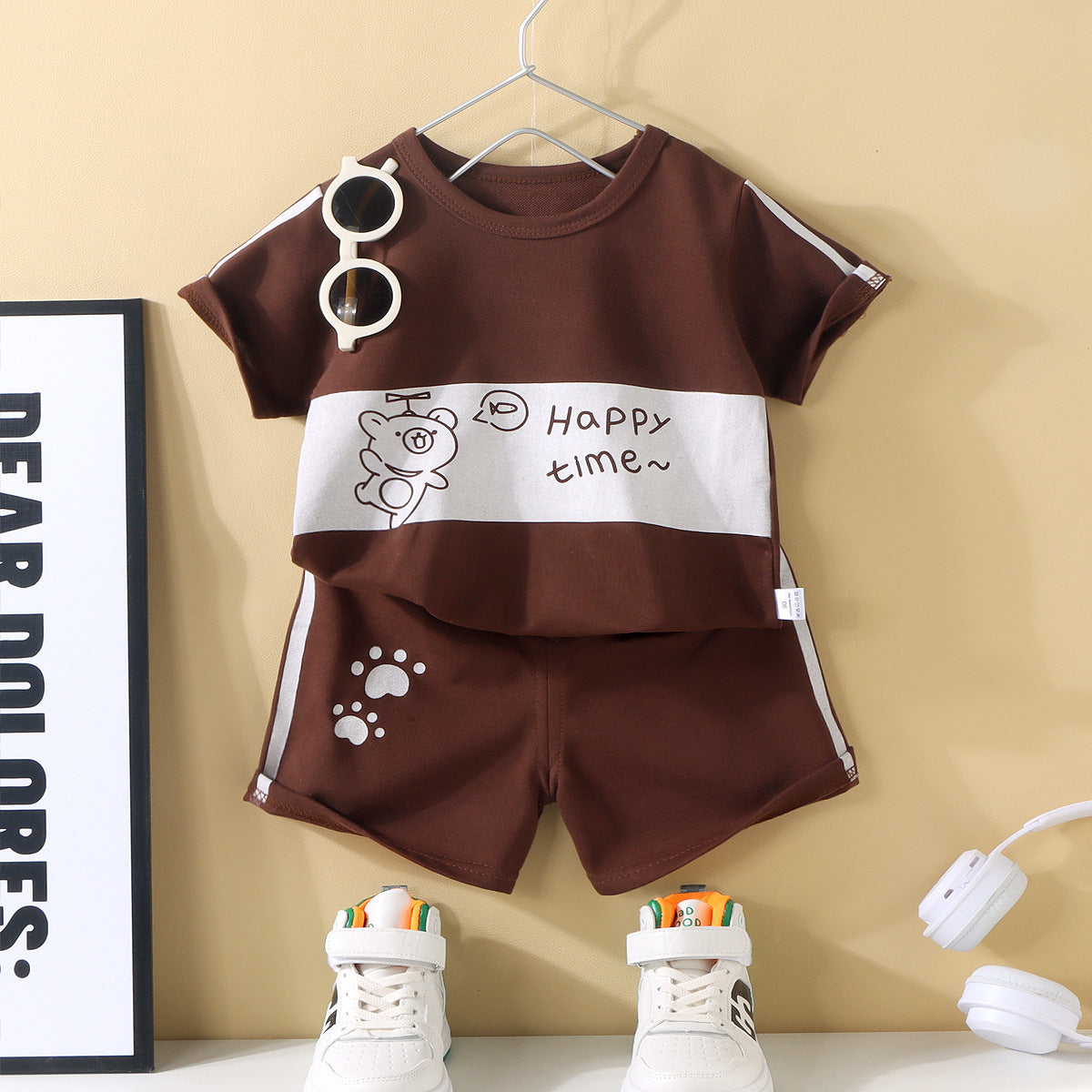 Boys Short Sleeve Graphic Print T-Shirt With Shorts Set