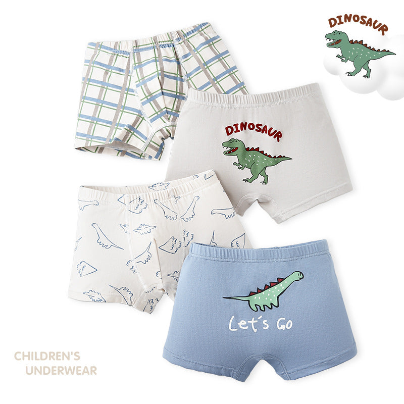 4-Pack Boys Cartoon Boxer Briefs Set