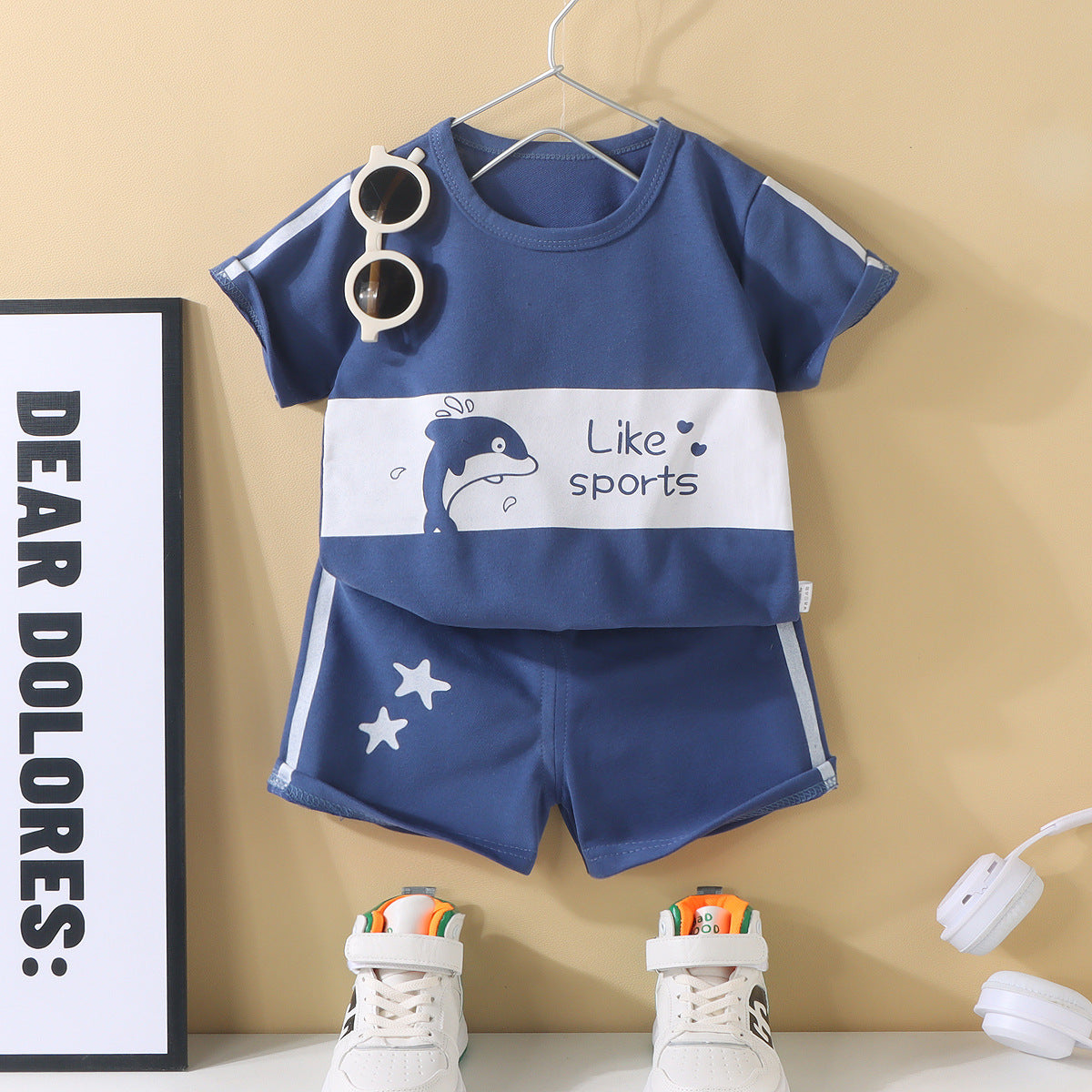 Boys Short Sleeve Graphic Print T-Shirt With Shorts Set